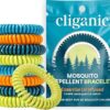 Cliganic 10 Pack Mosquito Repellent Bracelets, DEET-Free Bands, Individually Wrapped