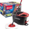 O-Cedar EasyWring Microfiber Spin Mop, Bucket Floor Cleaning System, Red