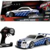 Jada Toys Fast & Furious Brian's Nissan Skyline GT-R Remote Control – 1:10 Scale, Silver/Blue